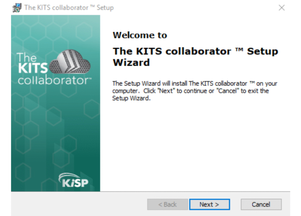Installing The KITS collaborator [WIN] | KiSP, Inc.