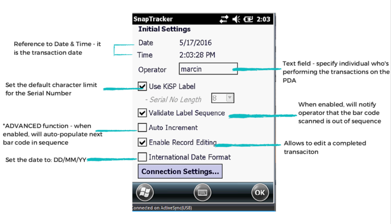 How to Configure Initial Settings on the PDA? | KiSP, Inc.